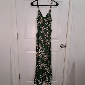 Green floral dress, brand inspired hearts